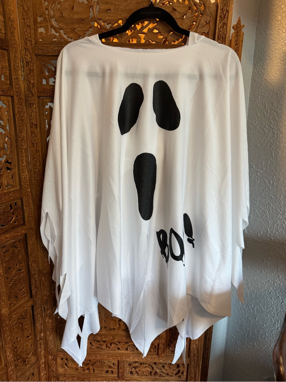 Ghost Print Adult Poncho, OS